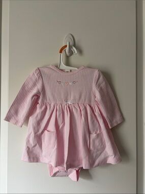 Little Me Pink Long-Sleeve One-Piece Dress